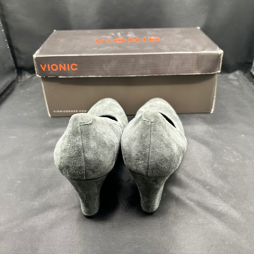 Vionic‎ Lux Camden Wedge Heel Pumps Comfortable Dark Gray Suede Size 8 - Picture 3 of 13